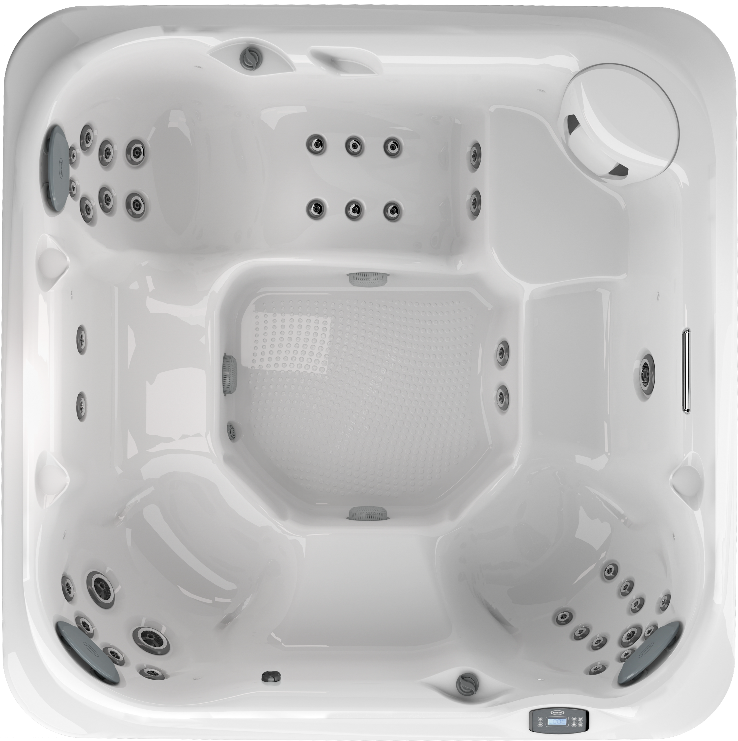 Top view of white hot tub interior